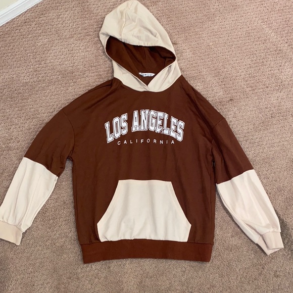 SHEIN Other - Shein “Los Angeles CA” color block hooded sweatshirt